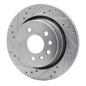 Cadillac Catera Brake Rotor (1) - Rear Left - R1 Concepts - Drilled & Slotted - Silver - 2001